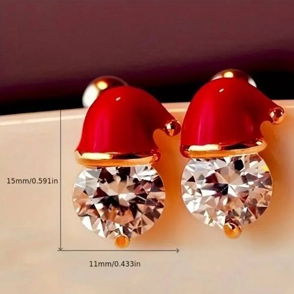🎁 Santa Hat Earrings, NWT - Picture 2 of 4